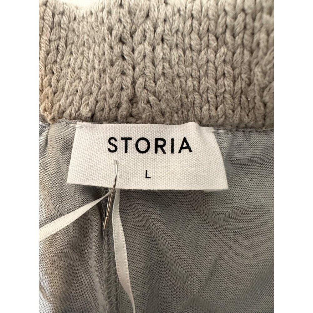 Storia Floral Knitted Shorts Women Large Gray High Rise Lined Boho Daisy floral - Picture 8 of 16